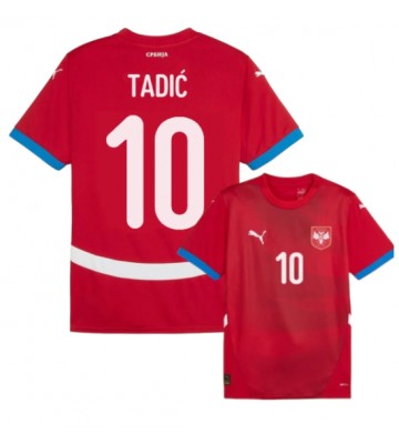 Serbien Dusan Tadic #10 Replika Hjemmebanetrøje EM 2024 Kortærmet